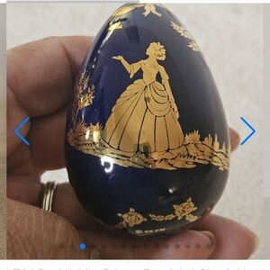 Franklin Mint Faberge Egg Cobalt Blue Gold Painted
